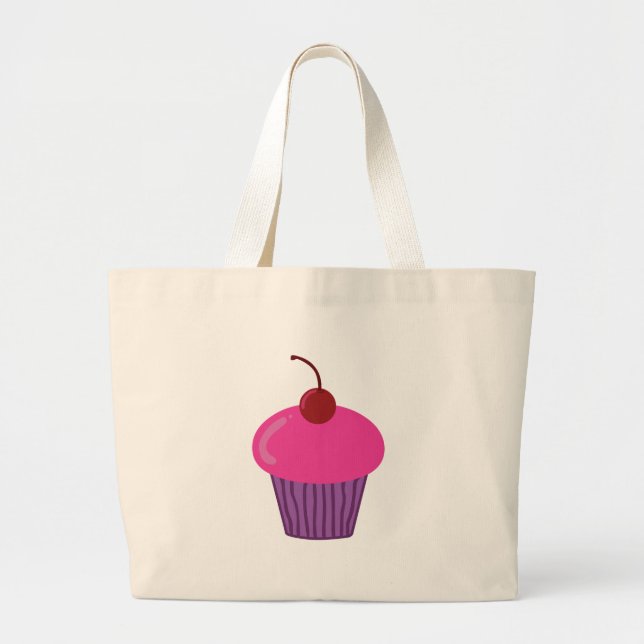 Bolsa Tote Grande Cupcake rosa (Frente)