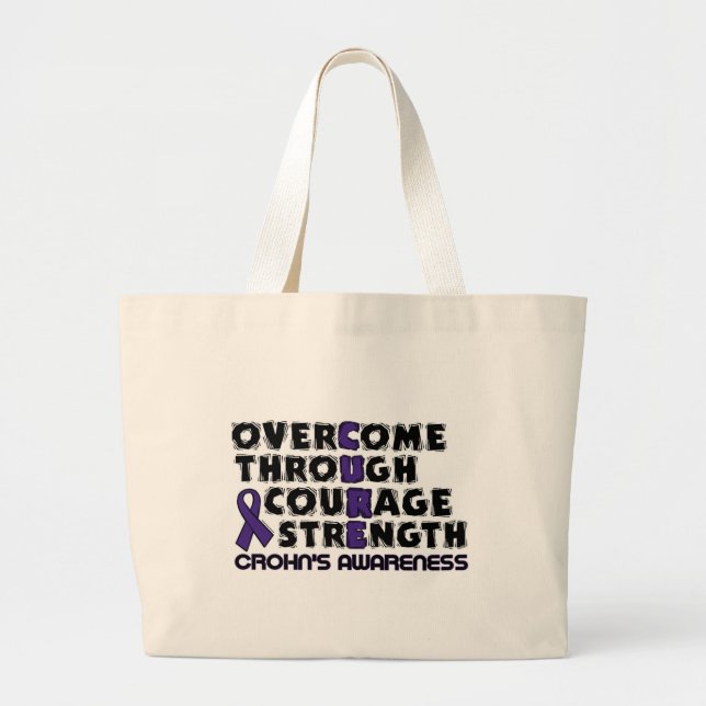 Bolsa Tote Grande CURE... Crohn's (Frente)