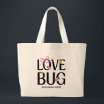 Bolsa Tote Grande Cute Ladybug Pink Girl Baby Shower<br><div class="desc">Celebrate the mama-to-be in the sweetest way with our “Our Little Ladybug” Tote Bag, a keepsake she’ll cherish long after the baby shower ends. Designed to beautifully coordinate with a baby girl celebration, this charming tote features adorable pink ladybugs set against a modern design for a look that’s both playful...</div>