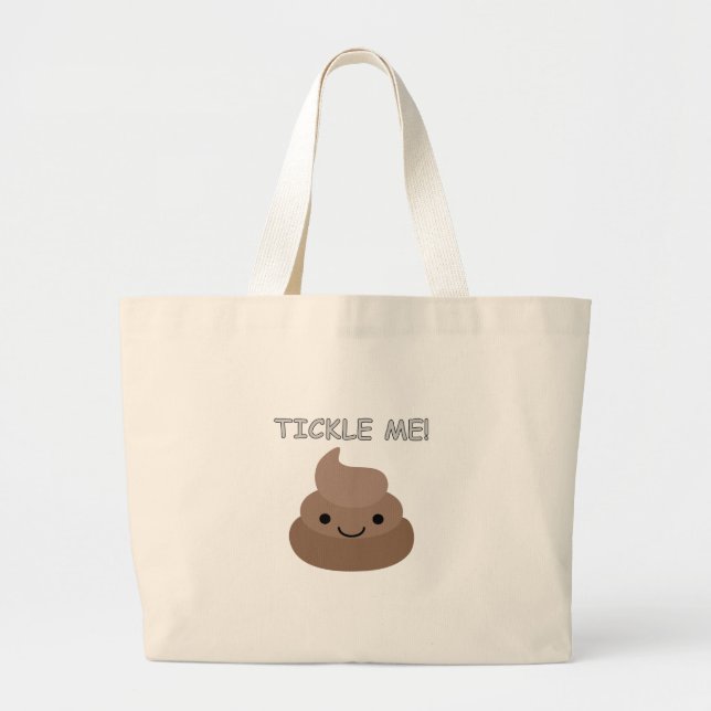 Bolsa Tote Grande Cute Tickle Me Poop Emoji (Frente)