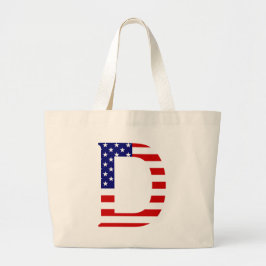 Bolsa Tote Grande D Monograma sobreposto no U Flag jtcnt