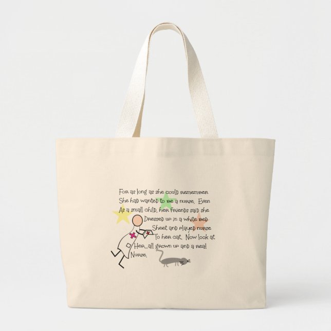 Bolsa Tote Grande Da "história da enfermeira menina"--Presentes (Frente)