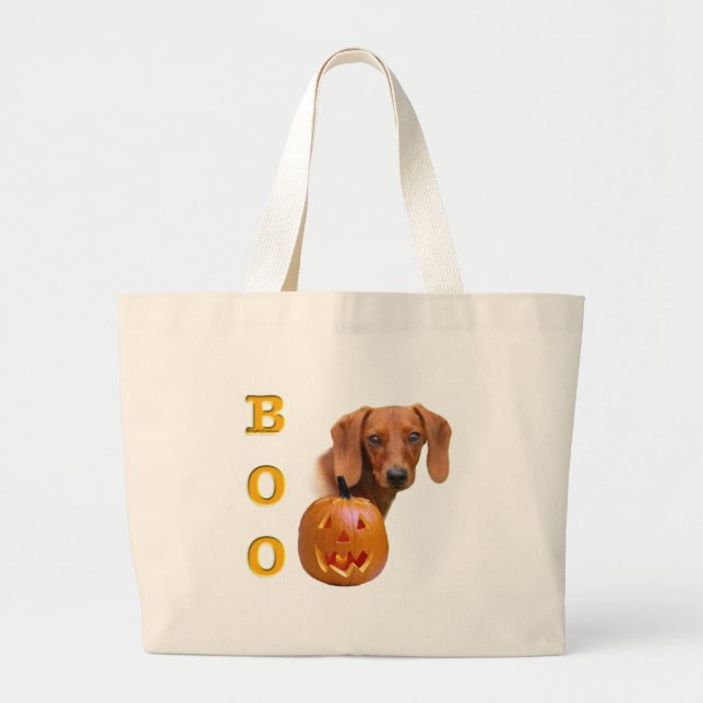 Bolsa Tote Grande Dachshund (liso) Boo (Frente)