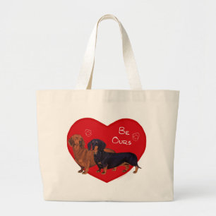 Bolsa Tote Grande Dachshund no Dia dos Namorados