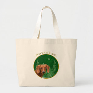 Bolsa Tote Grande Dachshund Peace na Terra