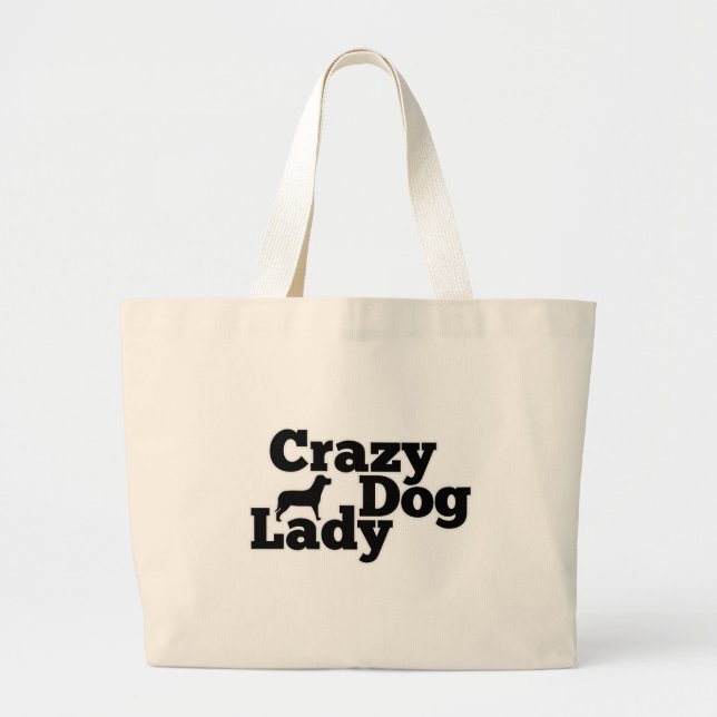 Bolsa Tote Grande Dama de Cachorro Louca (Frente)