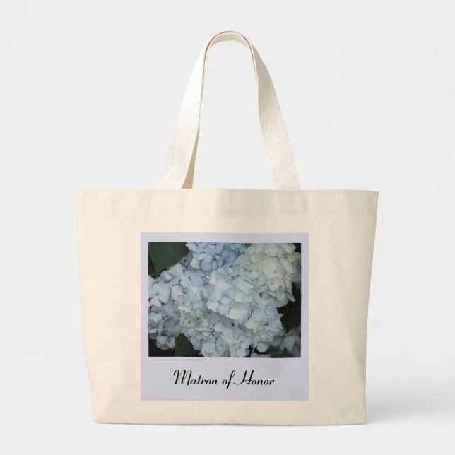 Bolsa Tote Grande Dama de Honra Blue Hydrangea (Frente)