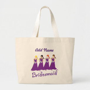 Bolsa Tote Grande damas de ponte em roxo