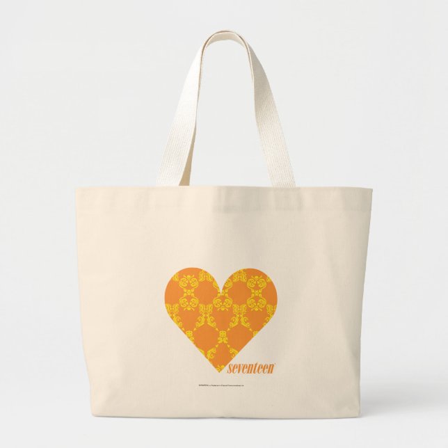 Bolsa Tote Grande Damasco 2 laranja-amarelos (Frente)