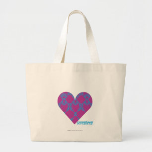 Bolsa Tote Grande Damasco 4 Aqua-Roxos