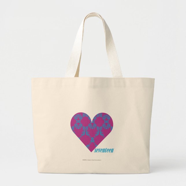 Bolsa Tote Grande Damasco 4 Aqua-Roxos (Frente)