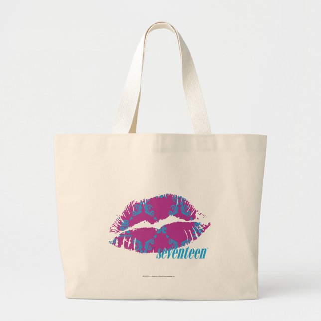 Bolsa Tote Grande Damasco Aqua-Roxo (Frente)