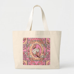 Bolsa Tote Grande Damasco chinês retrô