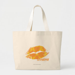 Bolsa Tote Grande Damasco laranja-amarelo