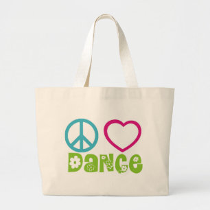 Bolsa Tote Grande Dança do amor da paz