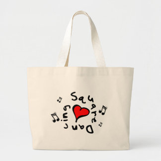 Bolsa Tote Grande Dança quadrada mim presente do Coração-Amor