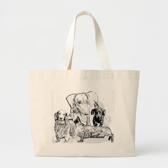 Bolsa Tote Grande Daschund (Frente)