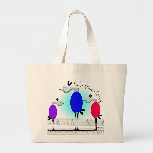 Bolsa Tote Grande De "presentes respiratórios dos pássaros Ambu" da (Frente)