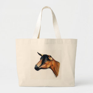 Bolsa Tote Grande De "sacola animal da arte da cabra Oberhasli"