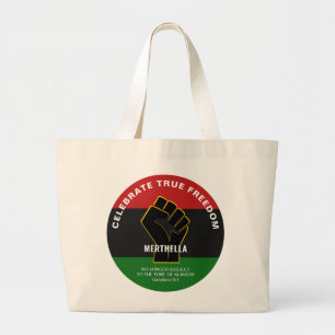 Bolsa Tote Grande Décima BREVE CELEBRAÇÃO VERDADEIRA LIBERDADE