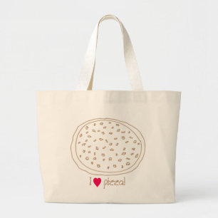 Bolsa Tote Grande Decorre sua própria Pizza com Toppings, Bolsas
