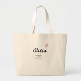 Bolsa Tote Grande Definição de Nome Personalizado