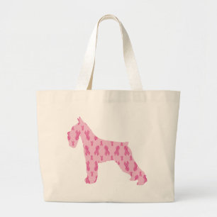 Bolsa Tote Grande Deixa o Schnauzer da fita do cancer da cura
