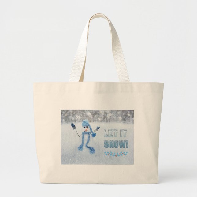 Bolsa Tote Grande Deixe-o nevar (Frente)