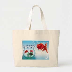 Bolsa Tote Grande Demekin - Peixe dourado do telescópio