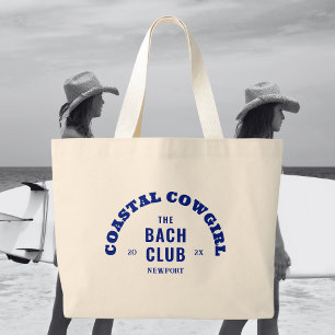 Bolsa Tote Grande Denim Azul Cowgirl Costeira O Clube de Bach
