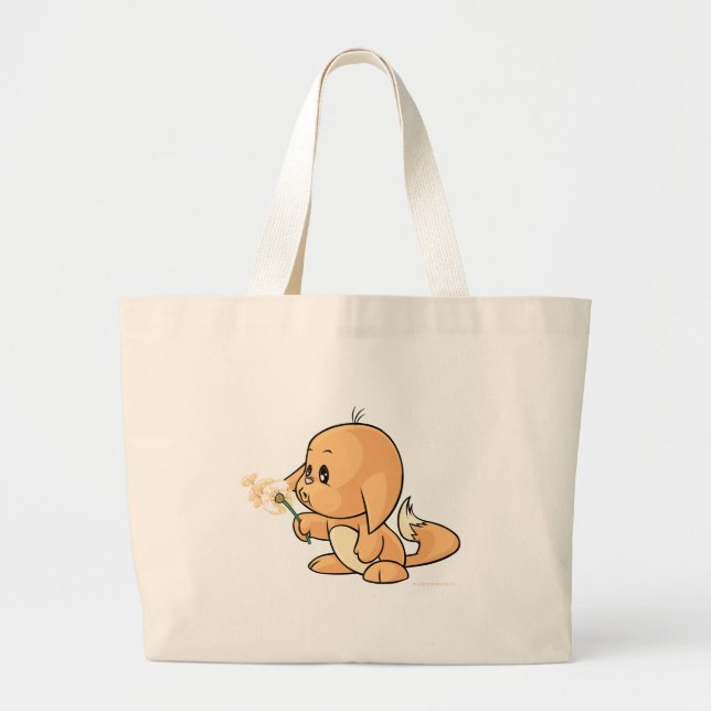 Bolsa Tote Grande Desejando Kacheek alaranjado (Frente)
