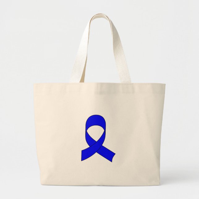 Bolsa Tote Grande Desenho da Faixa Azul (Frente)