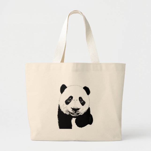 Bolsa Tote Grande Desenho da panda (Frente)
