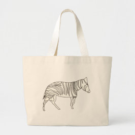 Bolsa Tote Grande Desenho de Arte de Contorno - zebra, bolsas de can