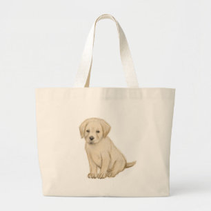 Bolsa Tote Grande Desenho de cachorrinho labrador