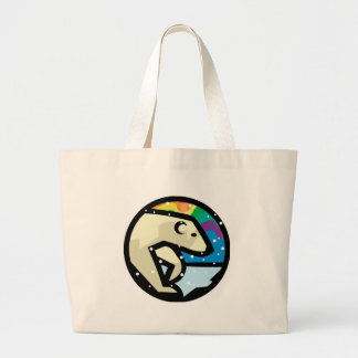 Bolsa Tote Grande desenho de círculo de urso polar