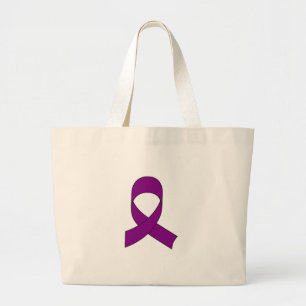 Bolsa Tote Grande Desenho de Fita Roxo