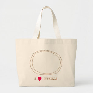 Bolsa Tote Grande Desenho de Pizza Simples para decoração, bolsas