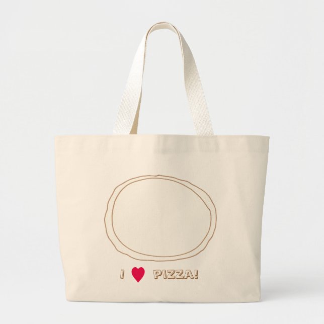 Bolsa Tote Grande Desenho de Pizza Simples para decoração, bolsas (Frente)