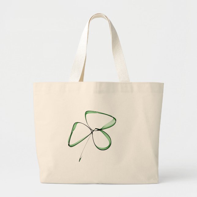 Bolsa Tote Grande desenho gracioso pequeno trevo (Frente)