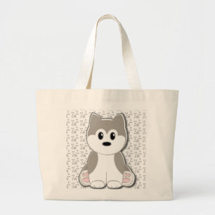 Bolsa Tote Grande Desenhos animados bonitos do filhote de cachorro