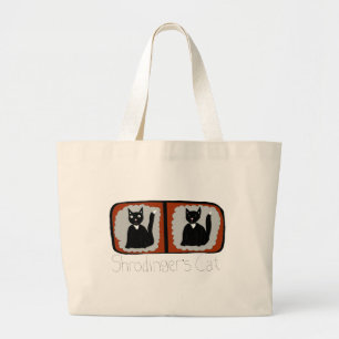 Bolsa Tote Grande Desenhos animados da ciência do gato de Shrodinge