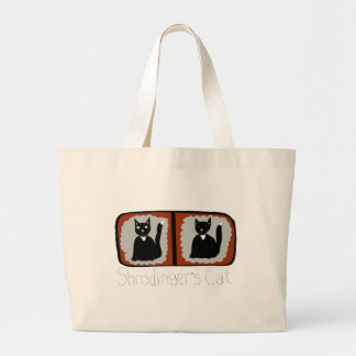 Bolsa Tote Grande Desenhos animados da ciência do gato de Shrodinger