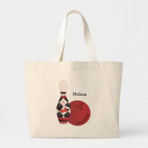 Bolsa Tote Grande Design da boliche de Argyle da cereja doce