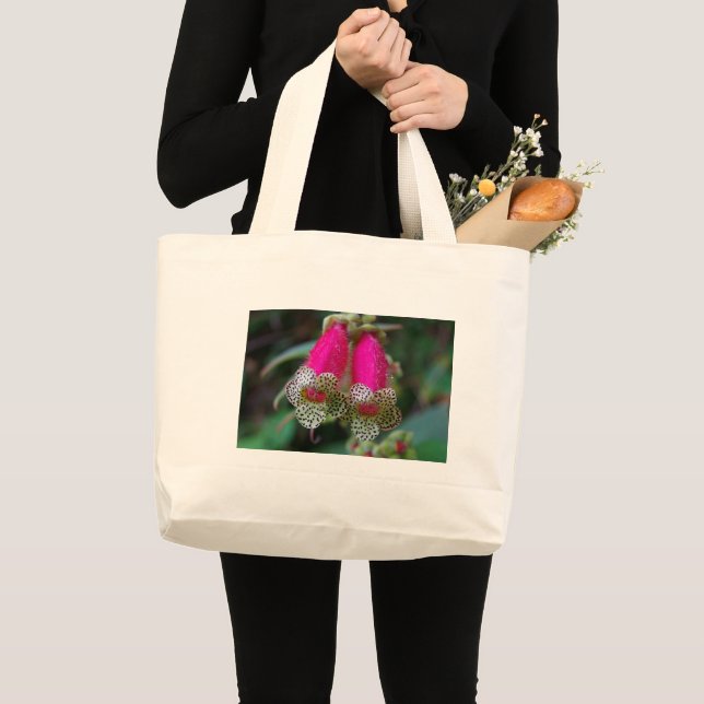 Bolsa Tote Grande Design da flor do leopardo (Frente (produto))