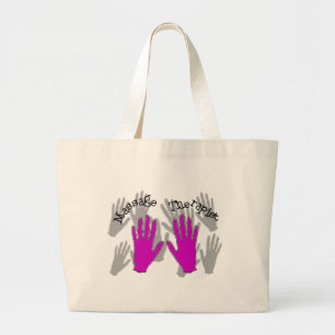 Bolsa Tote Grande Design das mãos do ROSA do terapeuta da massagem