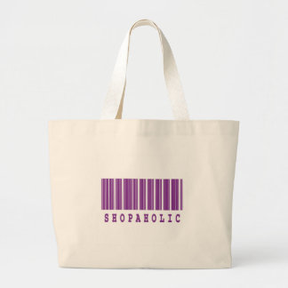 Bolsa Tote Grande design de código de barras de comprador compulsivo