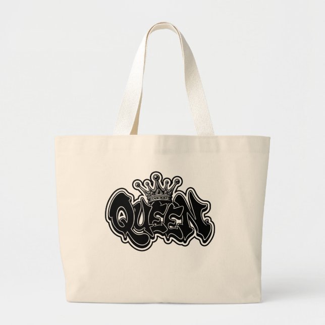 Bolsa Tote Grande Design de Grafite de Rainha (Frente)
