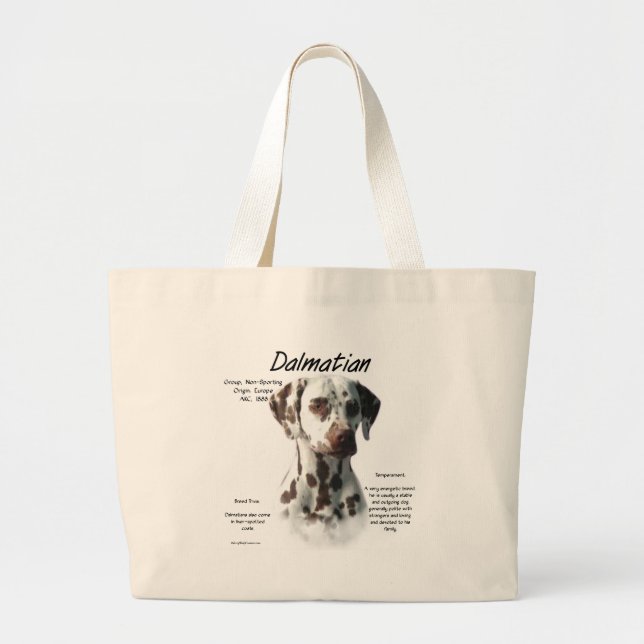 Bolsa Tote Grande Design de História do Dalmaciano (fígado) (Frente)