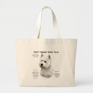 Bolsa Tote Grande Design de História do Terrier Branco da Highland O